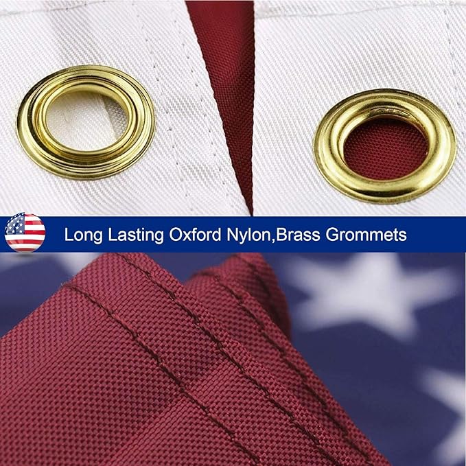 3x5 American Flag for Outside, Best Embroidered Stars and Sewn Stripes, 210D Heavy Duty Polyester, Suitable For Outdoor High Winds Areas (American flag 3x5 FT)