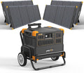 pecron E3600LFP Solar Generator 3072Wh with 4x300W Solar Panels Trolley Kit, 5x3600W AC Outlets Portable Power Station, LiFePO4 Battery Backup Expanded to 15.36KWh, Power Station for Home Use, Camping