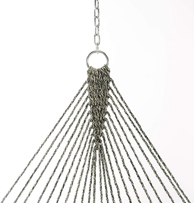 Original Pawleys Island Large Green DuraCord Rope Hammock – 13 ft. x 55 in., 2-Person, 450 lb Capacity, Oak Spreader Bar, Zinc-Plated Hardware, Handcrafted in The USA