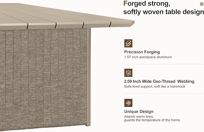 PURPLE LEAF Outdoor Dining Set for 12 with Chairs and Table 13 Pieces Modern Extra Large Weather-Resistant Furniture Olefin Fabric Ideal for Family Dinners for Lawn Deck Backyard Beige