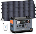 OSCAL PowerMax 6000 Solar Generator with 4x500W Solar Panels, 120/240V Split Phase Voltage 6000W AC Outlets (7200W Peak), 3600Wh Power Station Expandable to 57.6kWh, Emergency for Home