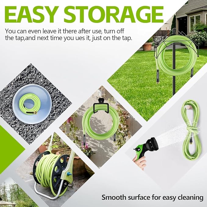 SPECILITE Flexible Garden Water Hose 175 Ft, Heavy Duty, Lightweight and Leak-Proof Pipe× 1/2 In, 3/4" Brass Swivel Fittings,Burst 600 PSI, Non-Expandable, Kink-Proof, For Car, Yard, Outdoor, Lawn