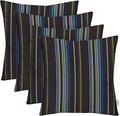 RSH DECOR: Sunbrella Square Throw Pillows Set of 4 | 17" x 17" | Water and Fade-Resistant Performance Fabric | Outdoor Pillow Covers with Down-Alternative Inserts | Stanton Lagoon