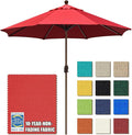 EliteShade USA 10-Year-Non-Fading 10Ft Market Umbrella Patio Umbrella Outdoor Table Umbrella with Ventilation, Logo Red