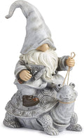 Roman Giftware Inc., Garden Collection, Gnome Riding Turtle Statue, 11.5" H, Decorative, Garden Gift, Home Outdoor Decor