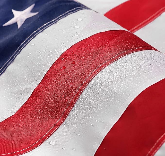 American Flag 8x12 ft: Long Lasting US Flag, Heavy Duty Nylon, Embroidered Stars, Sewn Stripes, Brass Grommets, UV Protection Perfect for Outdoors! USA Flag