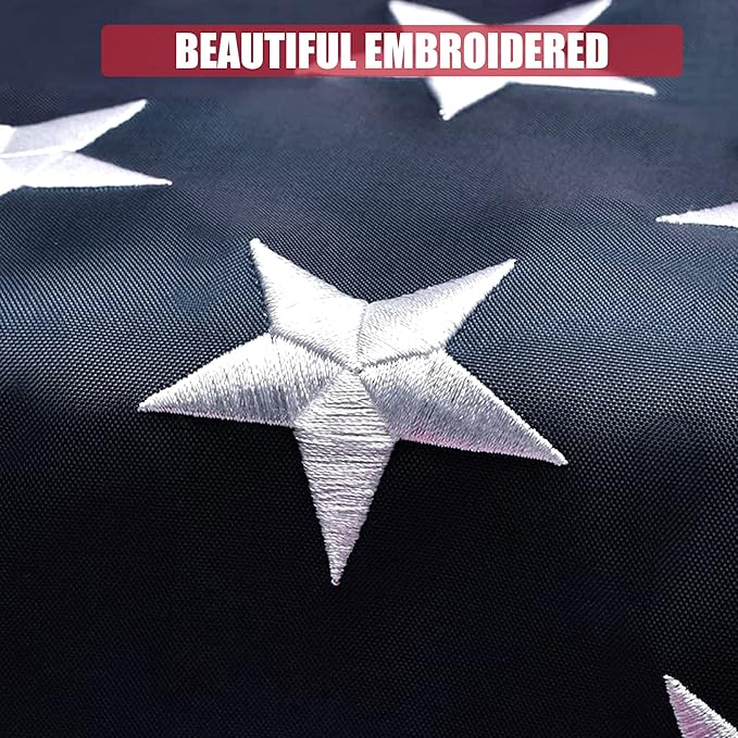 American Flag 20x30 Ft, Outdoor Premium US Flags, Heavy Duty Durable, 420D Polyester, Embroidered Stars, Brass Grommets
