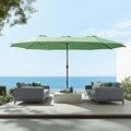 Sophia & William 15 ft Extra Large Patio Umbrella with Base Included, Rectangular Outdoor Umbrella Heavy Duty, Market Umbrella Double-sided Fade Resistant for Pool Garden Backyard, Mint