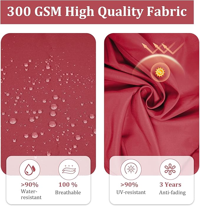 Chaise Lounge Cushions Outdoor Furniture 80 x 26 Inch Patio Lounge Chair Cushions 4'' Thick Waterproof Outdoor Chaise Cushion Weather Resistant Pool Lounger Cushion(Burgundy)