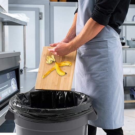 PRO&Family 20 Gallon Trash Can with Lid Round Ingredient Storage Containers Recycling Bin Kitchen Garbage Can Office Garbage Can Trash Barrel Plastic Barrel Yard Waste Bin Outdoor Trashcan (5, Gray)