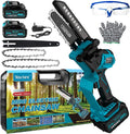 Mini Chainsaw, 8" & 6" Hand Held Cordless Chain Saw with Auto-Oiler, Portable Small Electric Saw Brushless with 2x4.0AH Battery for Tree Pruning Wood Cutting