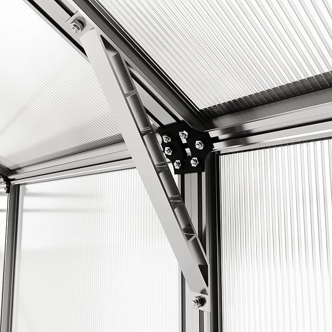 Greenhouse Jasmin 4 Aluminum Frame - 6.3 x 8.4 ft Approx. 6 mm Polycarbonate Panels