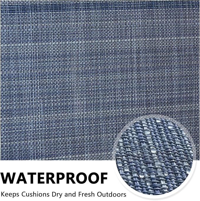 Patio Chairs Set of 6, Outdoor Dining Chairs with Breathable Textilene Fabric, Stackable Patio Chairs for Lawn, Garden, Backyard, Poolside, Dark Blue