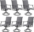 Soohow Swivel Outdoor Dining Chairs Set of 6, Patio Swivel Dining Chair with Textilene Fabric, Outdoor Metal Armchair All Weather Resistant, Ergonomic Comfort, Perfect for Patio, Backyard, Balcony