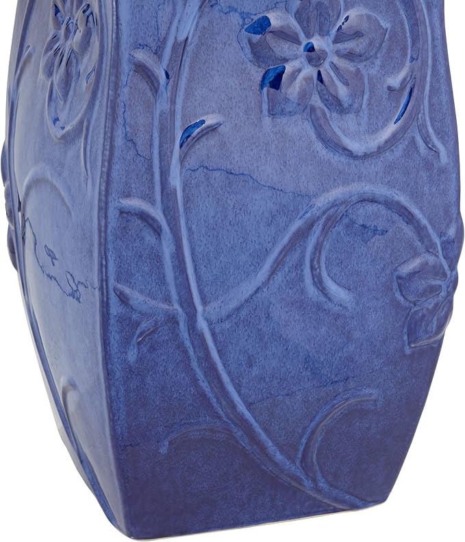 Periwinkle 29 1/4" High Large Zen Outdoor Decor Blue Ceramic Floor Fountain with Light LED Ball Standing Sphere Bubbler Water Feature for Outside Garden Patio Yard Backyard Porch - John Timberland