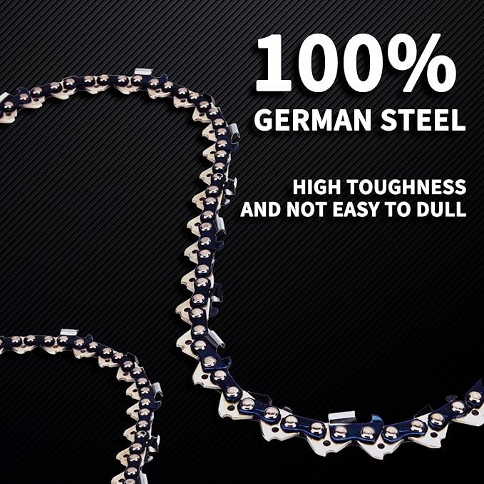 E & S 3 Pack 20 Inch Chainsaw Chain 3/8" Pitch .050" Gauge 72 Drive Links Semi-Chisel Chain Saw Chains for Husqvarna, Poulan, Craftsman, Greenworks and More Chainsaw Brands