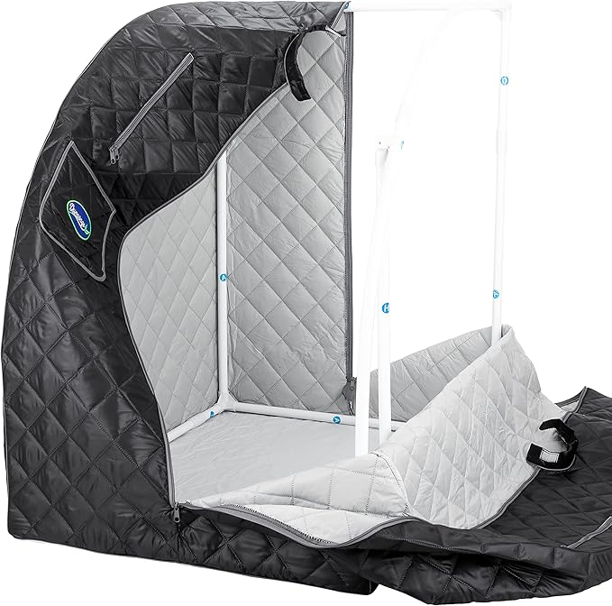 Durasage Lightweight Portable Personal Steam Sauna Spa for Relaxation at Home, 60 Minute Timer, 800 Watt Steam Generator, Chair Included (Black)