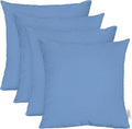 RSH DECOR: Sunbrella Square Throw Pillows Set of 4 | 24" x 24" | Water and Fade-Resistant Performance Fabric | Outdoor Pillow Covers with Down-Alternative Inserts | Made in USA (Cast Ocean Blue)