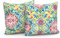 LVTXIII Set of 2 Patio Throw Pillows Waterproof 20"x20" Fade Resistant Outdoor Throw Pillows with Inserts, Fluffy Decorative Garden Toss Pillow Cushions for Home Patio Coach Sofa Use, Damask Red