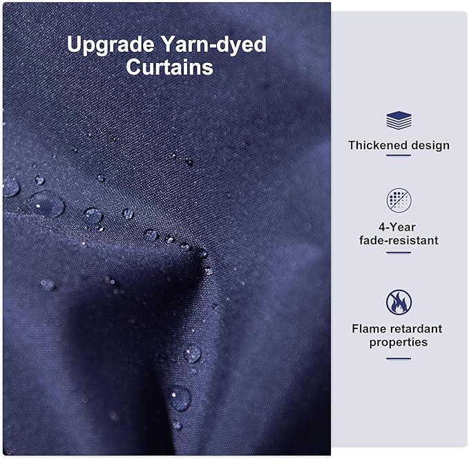 PURPLE LEAF 12' X 24' Outdoor Hardtop Gazebo Patio Wide Aluminum Frame Metal Double Roof with Heavy Duty Netting and Curtains for Permanent Hard Top Pavilion Screen, Navy Blue