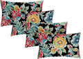 RSH Décor - Jumbo Lumbar Throw Pillows – Set of 4 | 26" x 16" | Indoor Outdoor Use – Patio, Lounge, Adirondack, Deck | Water & Fade-Resistant | Includes Down-Alternative Inserts | Colsen Noir