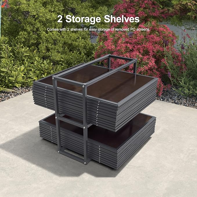 PURPLE LEAF 12' X 14' Sunroom Hardtop Gazebo Solarium with Light Galvanized Steel Double Roof All-Weather Aluminum Outdoor Screen House for Patio Deck Backyard Grey