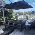 PURPLE LEAF 10 FT Cantilever Patio Umbrella Outdoor Aluminum Offset Square Umbrella with 3 Years Fade Resistance Recycled Fabric and 360-degree Rotation for Deck Pool Garden, Graphite Grey