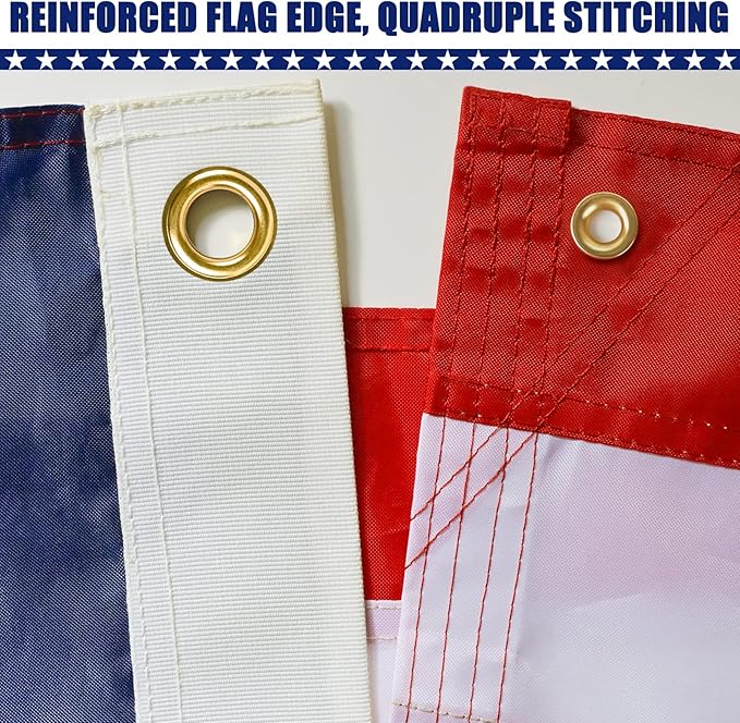 American Flag 5x8 Ft, Five Brass Grommets Multipurpose US Flag, Embroidered Stars, Sewn Stripes, Outdoor Heavy Duty Durable USA Flags, Hanging Indoor/Bedroom/Room/Wall American Flag