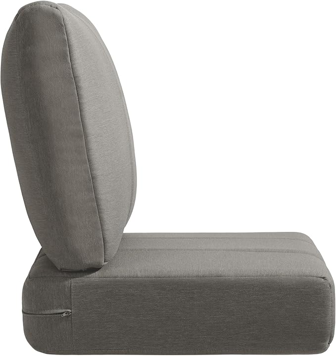 Luxury 24x24x6 Inch Kitty Outdoor Cushions for 5 Peice Patio Furniture Set - Set of 5 Water-Resistant Pillow for Dining Rocking Swivel Chairs Loveseat Couch Sectional Sofa - Grey