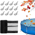 21 Feet Round Pool Leaf Net Cover - Pool Net Cover with 12 Pcs Swimming Pool Cover Clips - Leaf Net for 18FT Above Ground Pools