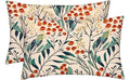 RSH Décor: Set of 2 Lumbar Throw Pillows | Indoor/Outdoor All Weather Polyester Fabric | Decorative Accent Cushions for Patio Furniture | Reversible | 26” x 16" | Gould Red Blue Floral - Made in USA
