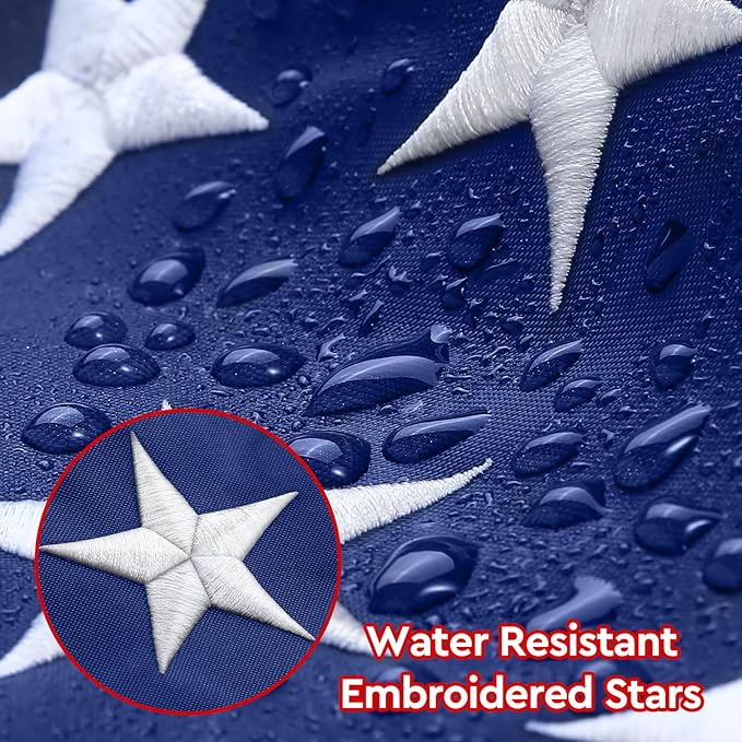 4x6 FT American Flags for Outdoor,Super Tough Spun Polyester & Long Lasting Nylon USA Flag Embroidered Stars, Sewn Stripes, Brass Grommets UV Protection Outdoor High Wind & All Weather USA Flag