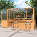 U-MAX 6x10 Ft Wood Greenhouse for Outdoors with Openable Window & Lockable Door, Heavy Duty Lean to Walk in Greenhouse with Polycarbonate Panel for Outside, Garden and Backyard