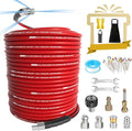 NaiNai 200FT Sewer Jetter Kit for Pressure Washer,1/4 Inch NPT Sewer Jetting Hose,Pressure Washer Drain Cleaner Hose 5800PSI with Sewer Jetter Nozzles, Gloves, Waterproof Tape, Apron (200FT)