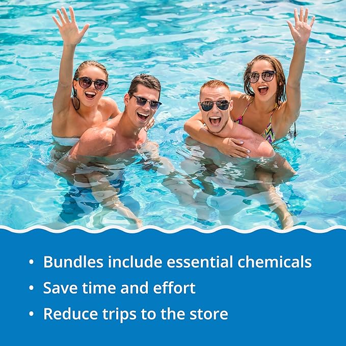 In The Swim Chlorine and Shock Bundle for Sanitizing Swimming Pools – Includes 25 Pound Bucket of 4-Inch Chlorine Sticks and 12 x 1 Pound Bags of 68% Cal-Hypo Pool Shock