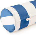 Austin Horn Classics Sunbrella Cabana Stripe White/Blue Zippered Neck Roll Bolster (Set of 2)