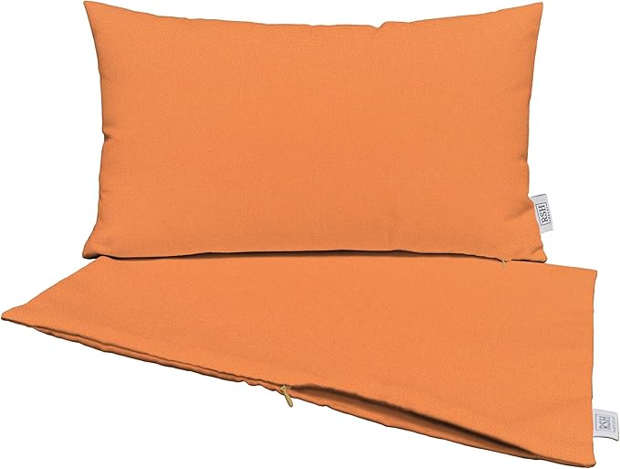 RSH DECOR: Sunbrella Pillow Covers Set of 2 | Covers Only - 26" x 16" | Outdoor Lumbar Pillow Covers Crafted with Sunbrella Performance Fabric | Canvas Tuscan
