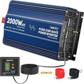 2000 Watt Pure Sine Wave Inverter, 12V DC to 120V AC Converter for RV Truck Off-Grid Solar Home Power Inverter with 3 AC Outlet, 5V 2.4A USB, Remote Control Compatible with Lithium Battery by LEESKY