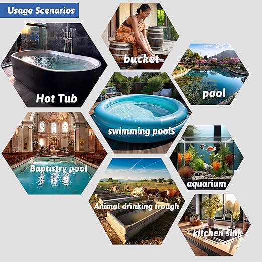 2000W Immersion Water Heater Portable Electric Hot Tub and Pool Submersible Water Heater with WiFi Timer and Auto Shut Off for Spa, Above Ground Pool, Bathtub, Swimming Pool and Baptistry.