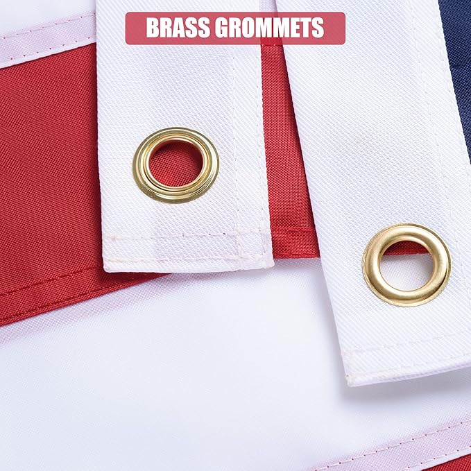American Flags for Outside 20x30, USA US Flag Heavy Duty Outdoor, Made of 210D Oxford Fabric, Embroidered Stars, Brass Grommets
