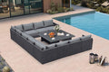 PURPLE LEAF Patio Furniture Set 13 Pieces Patio Seating Sofas Aluminum Furniture Outdoor Couch Sectional Set with Cushions and Aluminum Table Patio Conversation Sets Gray