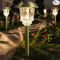 XMCOSY+ Solar Pathway Lights Outdoor - 4 Pack Auto On/Off 10-40 LM Dimmable Waterproof Outdoor Solar Lights for Yard Pathway Garden Driveway Walkway (Bronze)