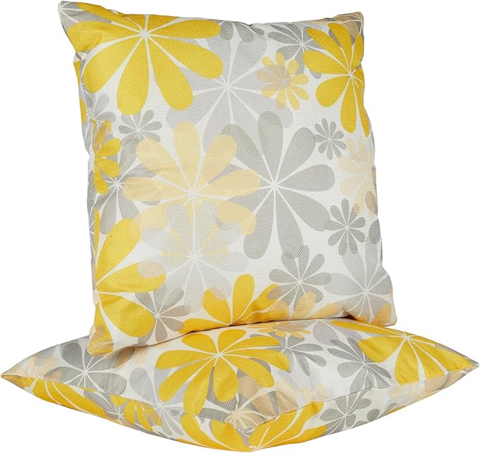 Outdoor Throw Pillows Waterproof Set of 2 Patio Pillows 18×18 Inch Decorative Pillows for Bed, Couch, Sofa and Patio Furniture