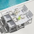 5-Piece Outdoor Dining Furniture Set with Chairs, All-Weather HDPE Patio Table and 4 Chairs, Umbrella Hole, for Garden Backyard or Deck - White