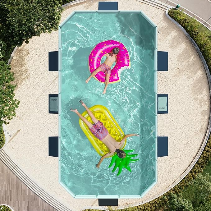 Foldable Non-Inflatable Kids' and Adults' Outdoor Swimming Pool Hard Plastic Shell Kid Pool for Backyard Dog Pools (113" x 66" x 20")