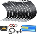 XINPUGUANG 100w Flexible Solar Panels 24V 1000W Solar System Kit Monocrystalline Cell Module 45A Controller 2000W Inverter for Off Grid Battery Charger for Cabin RV Boat Trailer