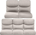 Pop 22x25/22x24 Outdoor Cushions for Patio 5 Piece Set - Set of 5 Water-Resistant Outside Cushion for Rattan Dining Rocking Swivel Chairs Loveseat Couch Sectional Sofa - Beige/Smile