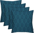 RSH DECOR: Square Throw Pillows Set of 4 | 24” x 24” | All-Weather Spun Fabric | Water and Fade-Resistant | Outdoor Accent Pillows for Patio Furniture | Fenbrook Blue