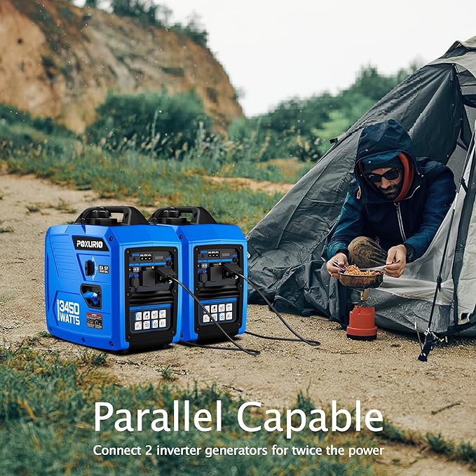 3450-Watt Portable Inverter Generator for Home Use, 1.6Gallon Large Fuel Tank Up to 8.3 Hours Use, 120V Gas Powered Generator Super Quiet - EPA Compliant