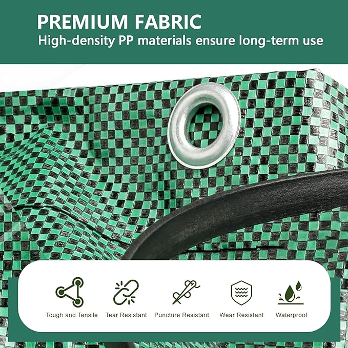 Reusable Yard Waste Bags, 72 Gallon Lawn and Leaf Bags 2 Pack with Reinforced Handles and Gardening Gloves, Heavy Duty Standable Garden Waste Bags for Leaves, Grass, Camping, Recycling